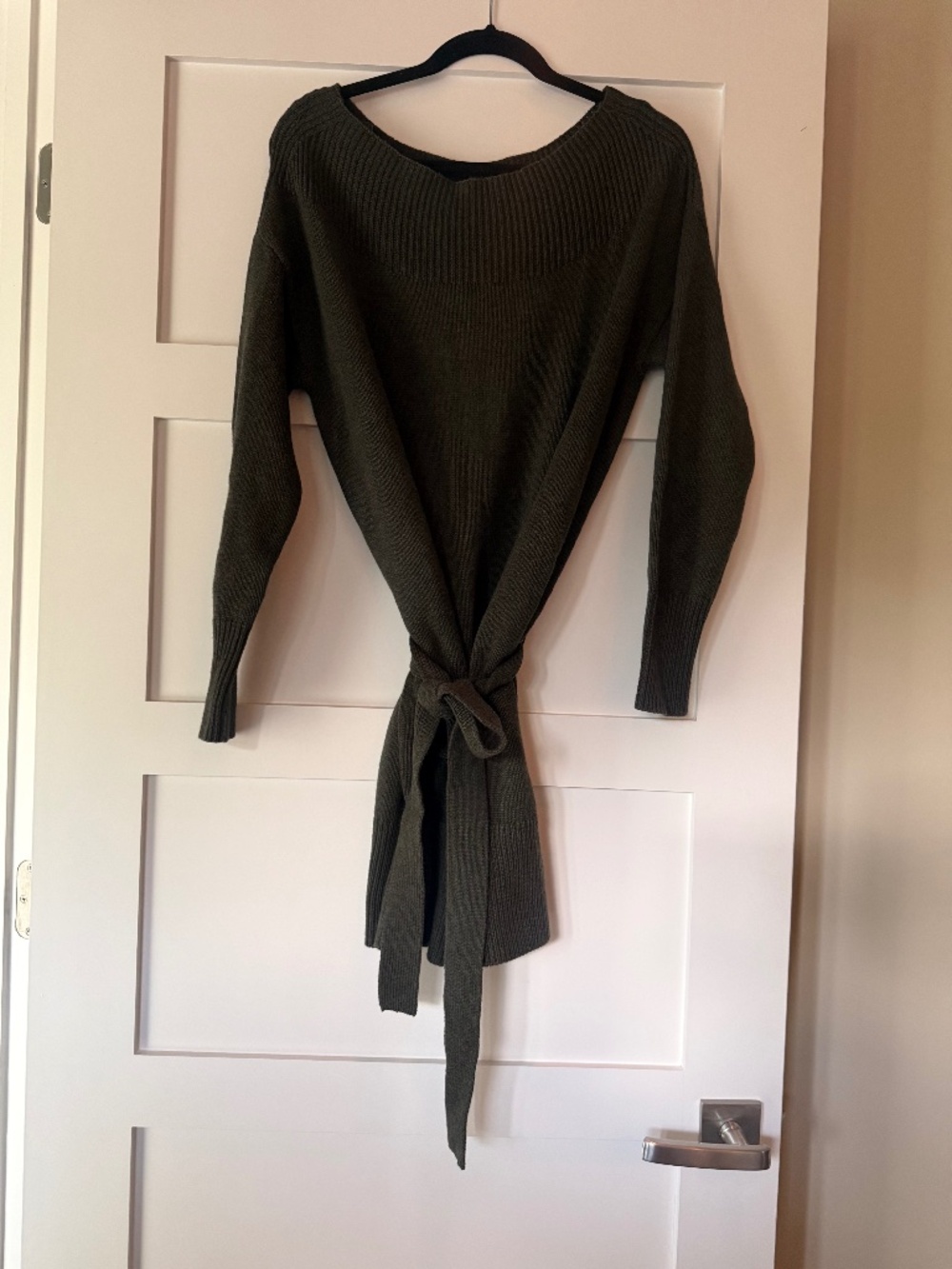 Intermix Cowl Neck Dress in Olive Green